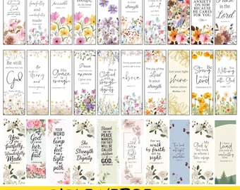 Bible Verses For Bookmarks Svg Bundle, Printable Christian Texture, Inspirational Scripture, Printable Christian Bible Quotes Svg Bundle