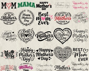 Mothers Day SVG Bundle, Mama svg, Happy Mother's Day svg, Mom life svg, mom quotes svg, mom svg, floral mama svg, Cricut & Silhouette