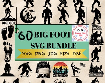Bigfoot Svg Bundle, Sasquatch Svg, Yeti Silhouette, Wild Monster Svg, Sasquatch Clipart, Sasquatch & Yeti Cut Files for Cricut, Bigfoot PNG