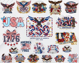 America 250th Anniversary PNG Bundle | 1776-2026 Designs | Fourth of July PNG | America's Birthday Pngs | 4th of July Png Designs