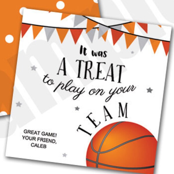 Basketball Treat Tags - Etsy