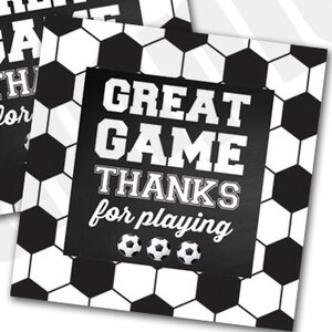 Soccer Game or Party Favor Tag Sticker Printable