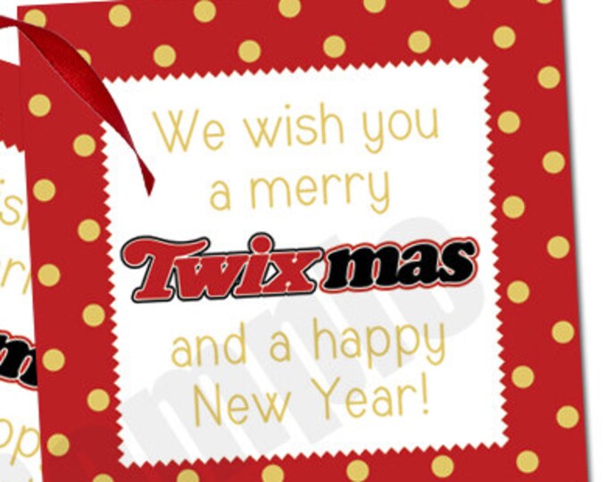 Merry Twix-mas Christmas Holiday Gift Favor Tag Printable - Etsy
