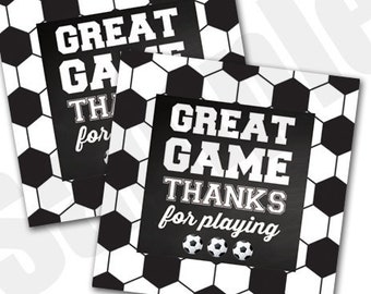 Soccer Game or Party Favor Tag Sticker Printable