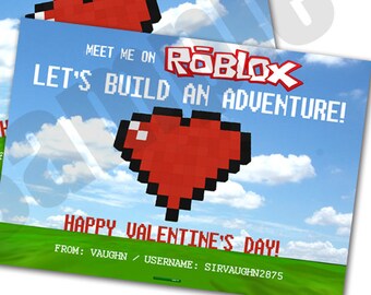 Roblox Valentine Printable - Etsy