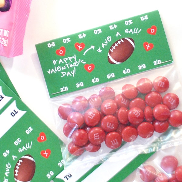 Football Playbook Have a Ball Valentine Favor Treat Bag Topper Printable Classroom Exchange
