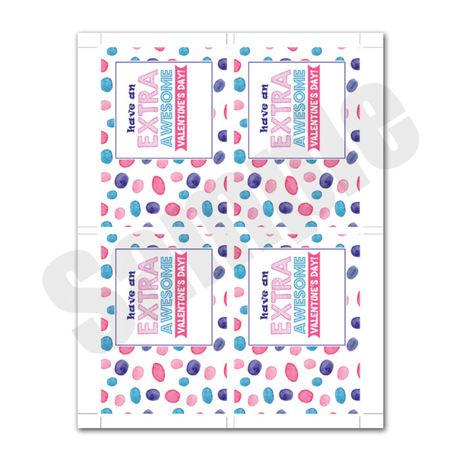 EXTRA Gum Valentine's Day Card or Tag Editable PDF Instant | Etsy
