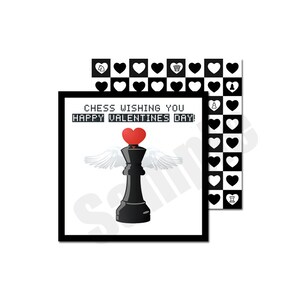 Chess Valentine Cards Instant Download Printable Editable PDF File - Etsy