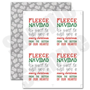 Fleece Navidad Christmas Gift Tag Editable PDF Printable Cards for ...
