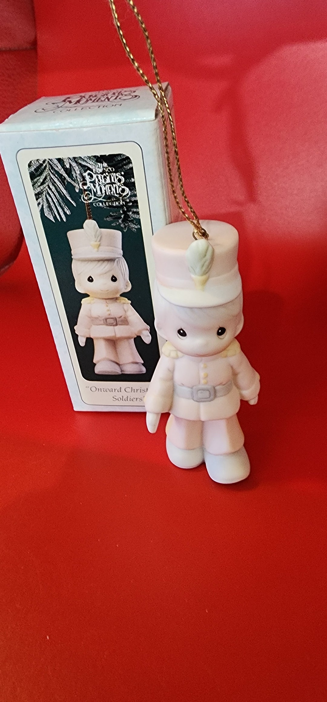Collectible Mini Christmas Ornament Precious Moments onward Christian Soldiers Little Soldier