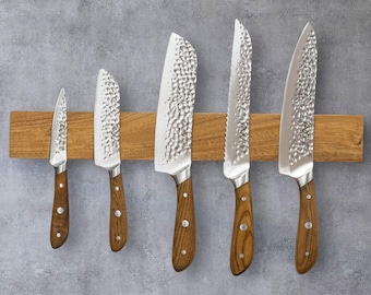 Wall Mounted Magnetic Knife Strip | 16-Inch Acacia Wood Knife Holder