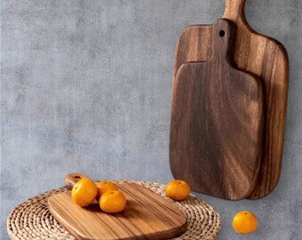 Handled Wooden Cutting Board for Fish, Cheese, Bread, Sweets, Fruits & Vegetables
