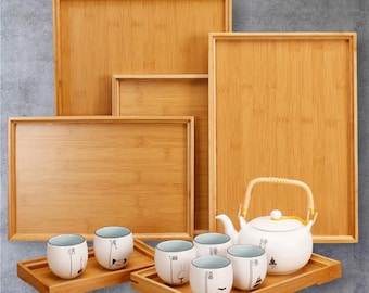 Multi-Functional Bamboo Serving Tray | Rectangular Kitchen Platter