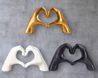 Resin Hand Love Shaped Decoration Ornament | Modern Style | Gold/White/Black