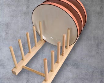 Multi-Functional Wooden Storage Rack | 7 Grids Kitchen Dish Drain Stand
