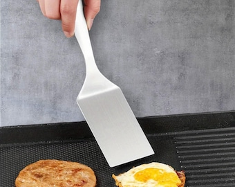 Stainless Steel Spatula, Burger Flipper, Steak Turner, Grilling Utensil (Dishwasher Safe)