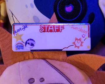Sun and Moon STAFF Name Tag Pin