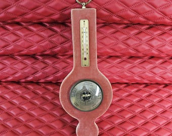 Vintage Barometer Thermometer Wall Set – Dual Weather Station – Unique Shape Barometer – Nautical Instrument