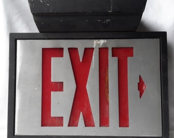 Aluminum Ceiling Mount Exit Light Sign dual bulb AS-IS condition