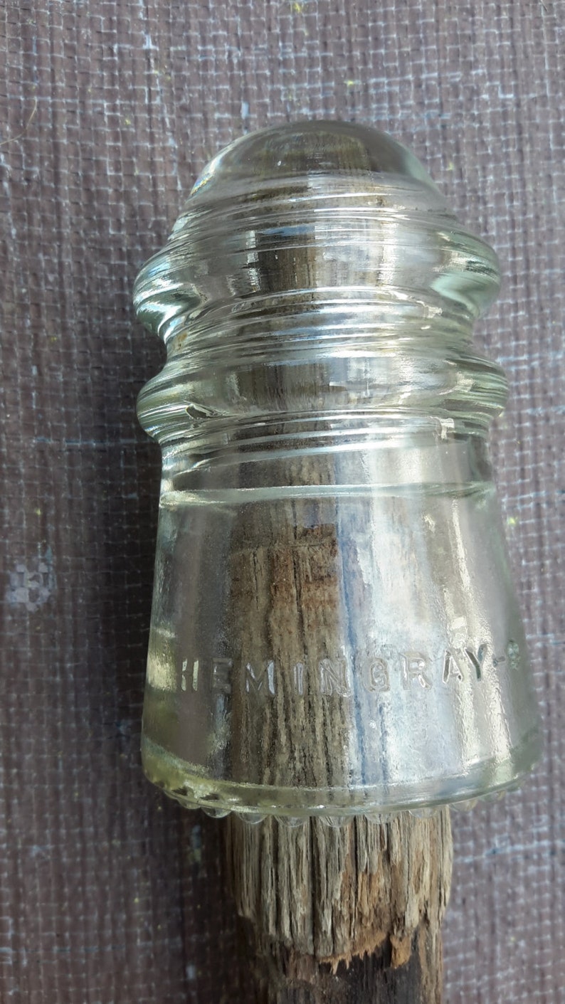 Vintage Hemingray Clear Glass Electrical Insulator No. 9 Made in USA 10