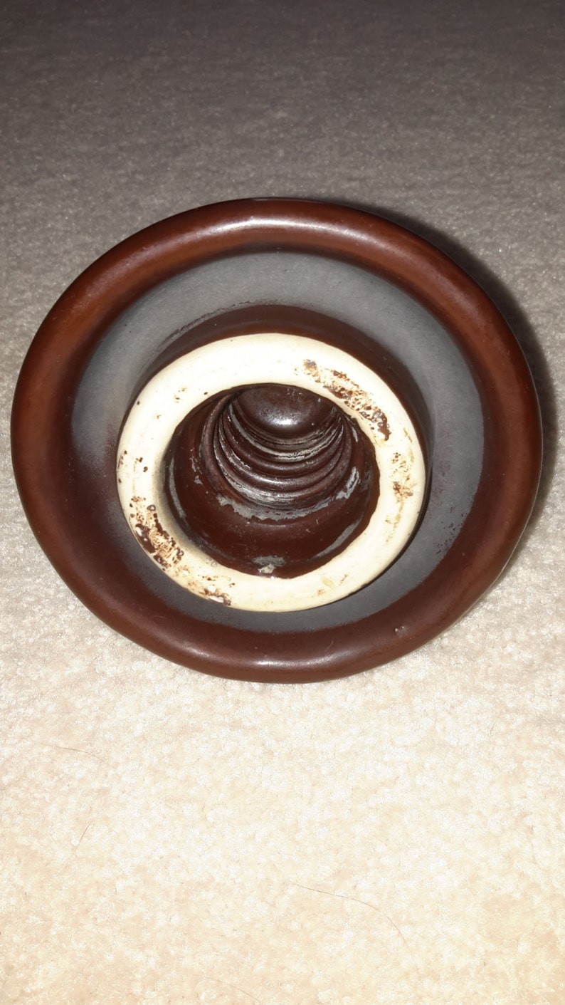 Chocolate Brown Ceramic Electric Power Line Insulator Etsy