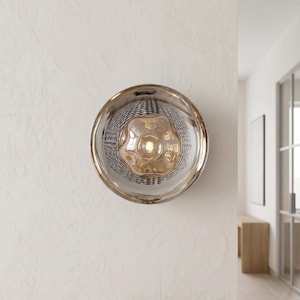 Sculptural Glass Wall Sconce – Polished Chrome, Modern Accent Light | bedside lamp