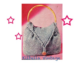 Knitting Pattern  Knitting Bag Pattern Womens Knitted Bag Pattern Purse Pattern DIY Hand Bag PDF Knitting Pattern