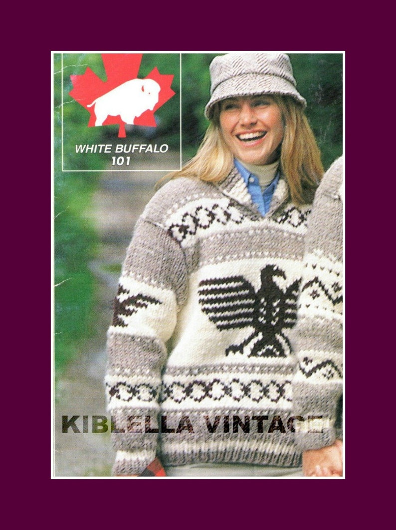 Cowichan Sweater Knitting Pattern White Buffalo Wool Knitting Etsy Canada