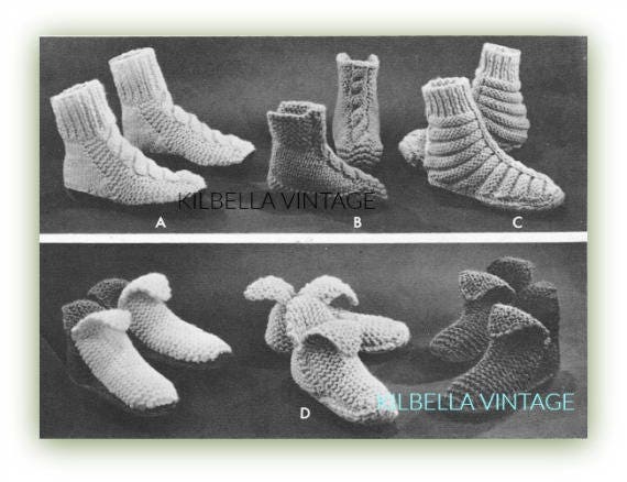 Slipper Knitting Pattern Children S Slippers Ladies Tv Boots Cable Slippers Ripple Slippers Pdf Knitting Pattern Almost Free