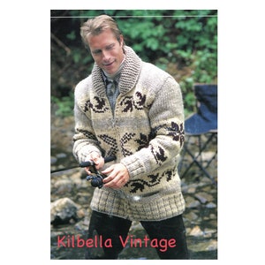 Sweater Knitting Pattern Cowichan White Buffalo Knit Men Women Cardigan Knitting Pattern PDF Knitting Pattern Instant Download
