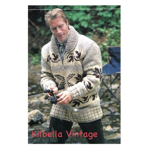 Sweater Knitting Pattern Cowichan White Buffalo Knit Men Women Cardigan Knitting Pattern PDF Knitting Pattern Instant Download