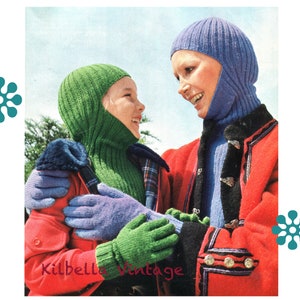 Balaclava Knitting PATTERN Women Boys Hat Pattern Knitting - Glove Pattern - Winter Hat Pattern PDF Knitting Pattern