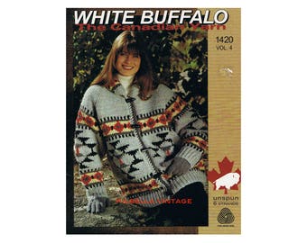 White Buffalo sweater knitting pattern- Cowichan knit pattern-PDF knitting pattern Instant Download
