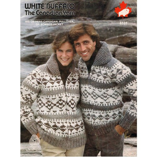 Wrap Sweater Knitting Pattern Womens Men Cowichan - Etsy