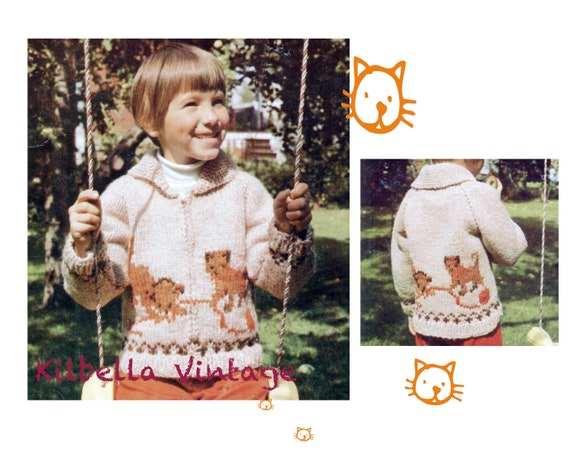 Vintage Knitting Pattern Childens Knit 