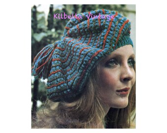 Womens Slouchy Tam KNITTING PATTERN  Slouch Hat Pattern Winter Wool Toque Knit Hat PDF Knitting Pattern