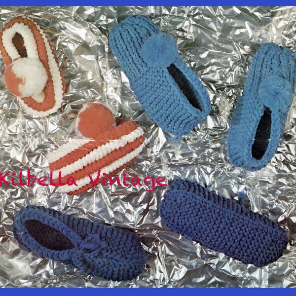 Knitting Pattern - Women Men Children  Slipper Knitting PDF Knitting Pattern -  Slipper Sock Pattern