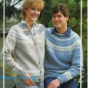 Adult Jacquard Design Sweater Knitting Patterns - Women's Cardigan Pattern - Men's Pullover - PDF Digital Knitting Pattern Almost Free