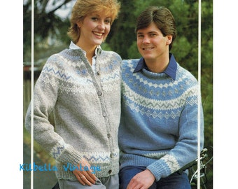 Adult Jacquard Design Sweater Knitting Patterns - Women's Cardigan Pattern - Men's Pullover - PDF Digital Knitting Pattern Almost Free