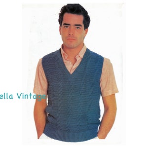 Mens Crochet Vest Pattern - Crochet Pattern Sizes 38 - 40 - 42 - Pullover Vest Crochet Waistcoat PDF Crochet Pattern - DIY Crochet Pattern