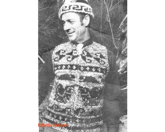 Knitting Pattern Vintage Mens First Nations Whale Vest Knitting Jumper  Cowichan Sweater Vest Knitting Pattern PDF Knitting Pattern 
