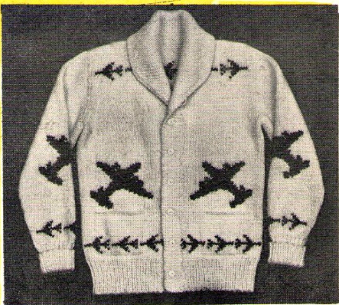 Buy Aeroplane Graph Sweater Knitting Pattern Polar Sweater Adult ...