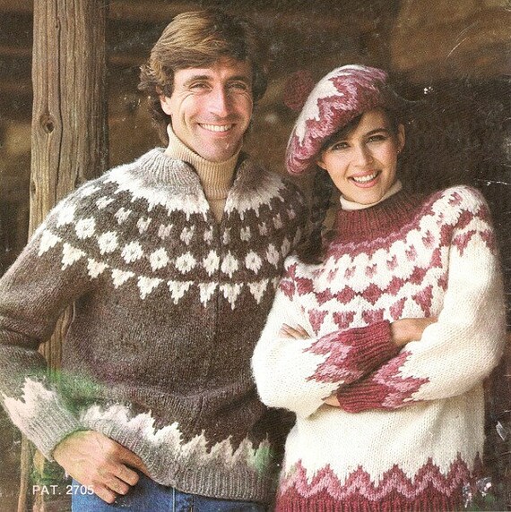 Elena Sweater Knitting Pattern Men S Women S Pullover Icelandic Pattern Fair Isle Yoke Sweater Pdf Knitting Pattern Almost Free