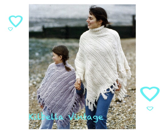 Modèle de tricot poncho filles femmes modèle de poncho - Etsy France
