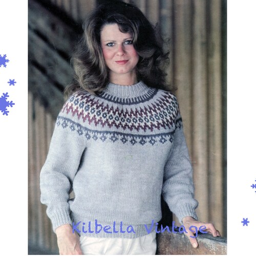 Vintage Womens Fair Isle Sweater Knitting Pattern Pdf Download | Etsy UK