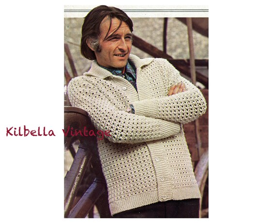 Crochet Mens Cardigan Sweater Crochet 