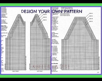 Cowichan Sweater Knitting Pattern  Buffalo Wool   Design Your Own Pattern - Blank Sweater Graph Instant Download On Kilbella Vintage