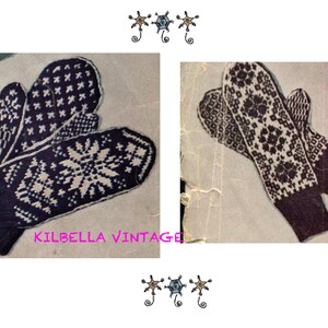 Knitting Pattern Mittens Scandinavian Mittens Knitting Vintage 1940's Knitting Pattern PDF