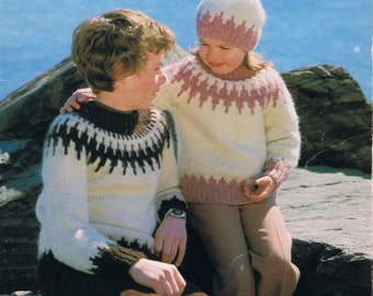 Sweater Knitting Pattern Children's Pullover And Hat Boys Girls PDF Knitting Pattern Sizes 2 - 14 Almost Free