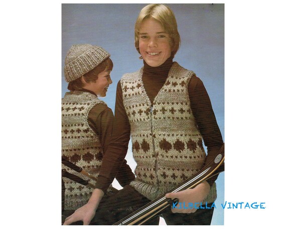 Children S Cardigan And Waistcoat Knitting Pattern Boy Girl Kids Cowichan Cardigan Vest Pattern Pdf Knitting Pattern Almost Free
